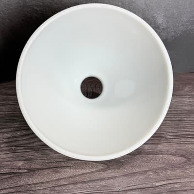 Vintage White Milk Glass Lamp Shade Diamond Point Cone Replacement 2.25 Fitter - Thumbnail 5