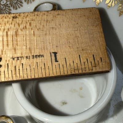 Vtg COULEUVRE PATE DE LIMOGES France GOLD GILT DESIGN Inkwell w 3 Quill Stands - Thumbnail 13