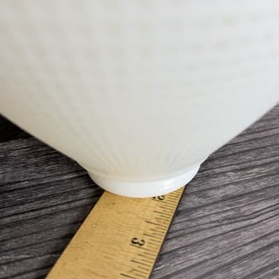 Vintage White Milk Glass Lamp Shade Diamond Point Cone Replacement 2.25 Fitter - Thumbnail 3