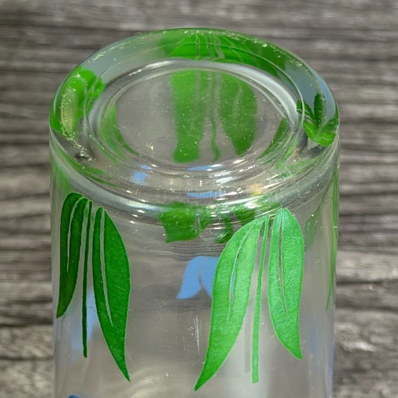 Vintage Hazel-Atlas Swanky Swig Blue Tulip Juice Glass - Thumbnail 10