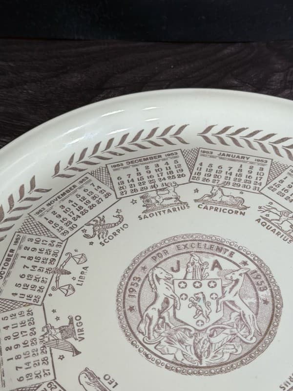 Homer Laughlin 1953 Calendar Zodiac Plate Debutante Series 10” - Thumbnail 5