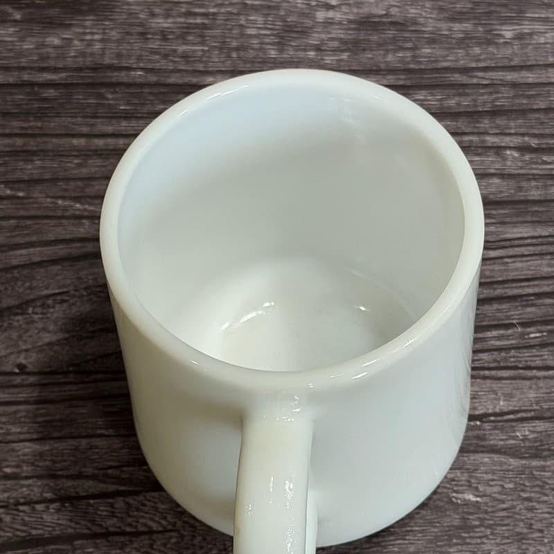 Vintage Fire-King White Milk Glass Stackable Coffee Mug - Thumbnail 3