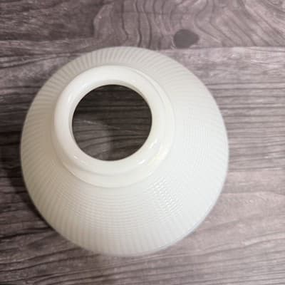 Vintage White Milk Glass Lamp Shade Diamond Point Cone Replacement 2.25 Fitter - Thumbnail 12