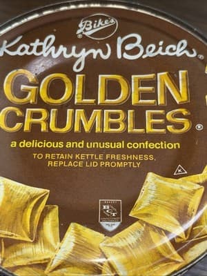 Vintage KATHRYN BEICH GOLDEN CRUMBLES Candy Tin BLOOMINGTON ILLINOIS Key Style - Thumbnail 8