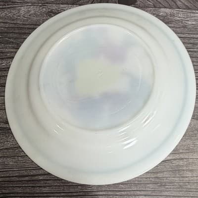 Hazel-Atlas Milk Glass Plates Reverse Painted Fruit Basket 9 Inch Set of 2 - Thumbnail 6