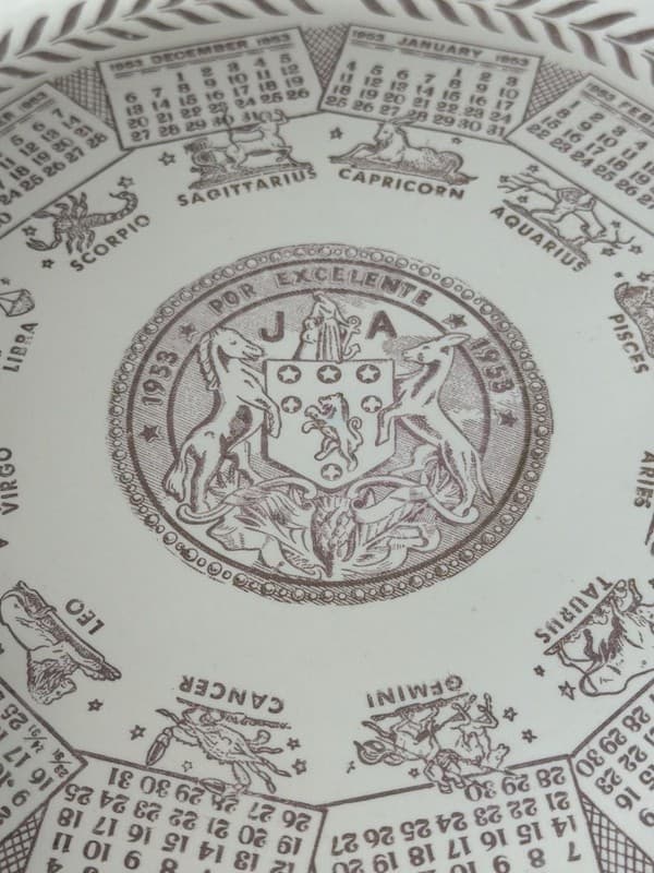 Homer Laughlin 1953 Calendar Zodiac Plate Debutante Series 10” - Thumbnail 3