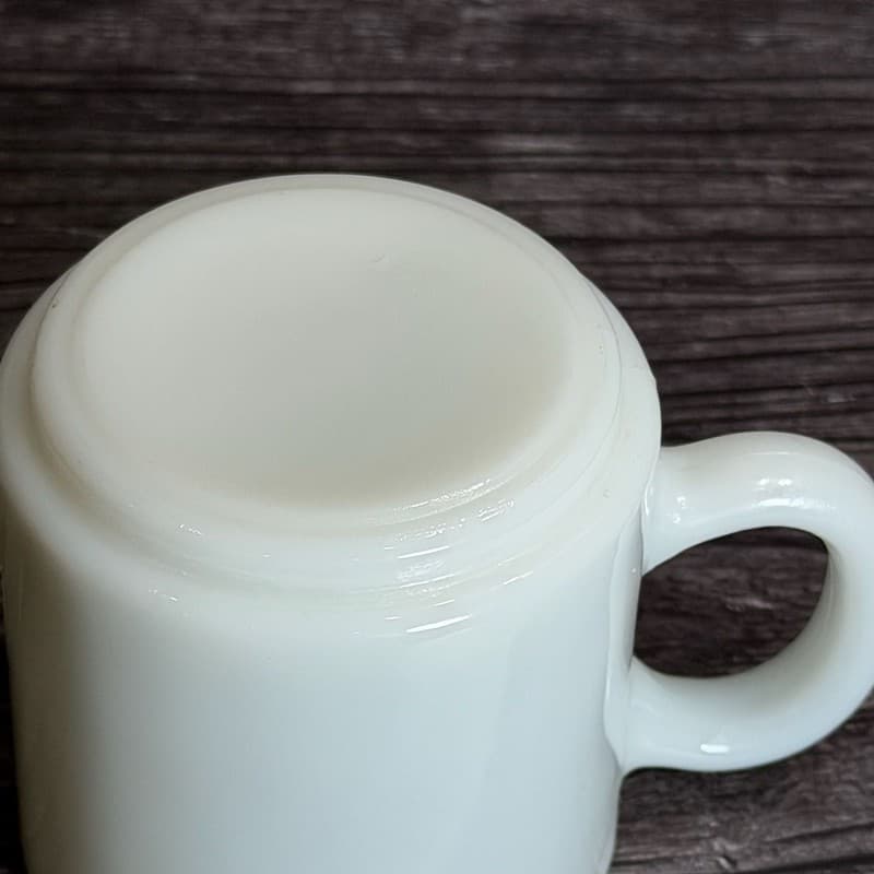Vintage Fire-King White Milk Glass Stackable Coffee Mug - Thumbnail 6