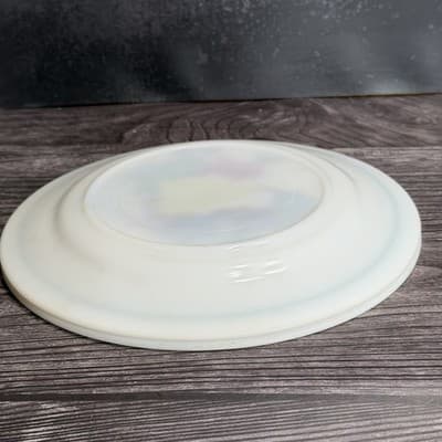 Hazel-Atlas Milk Glass Plates Reverse Painted Fruit Basket 9 Inch Set of 2 - Thumbnail 4