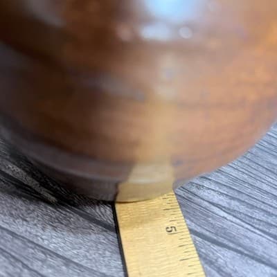 SB Signed Studio Art Pottery Vase Handmade Rustic Wabi Sabi Brown Green Drip - Thumbnail 3