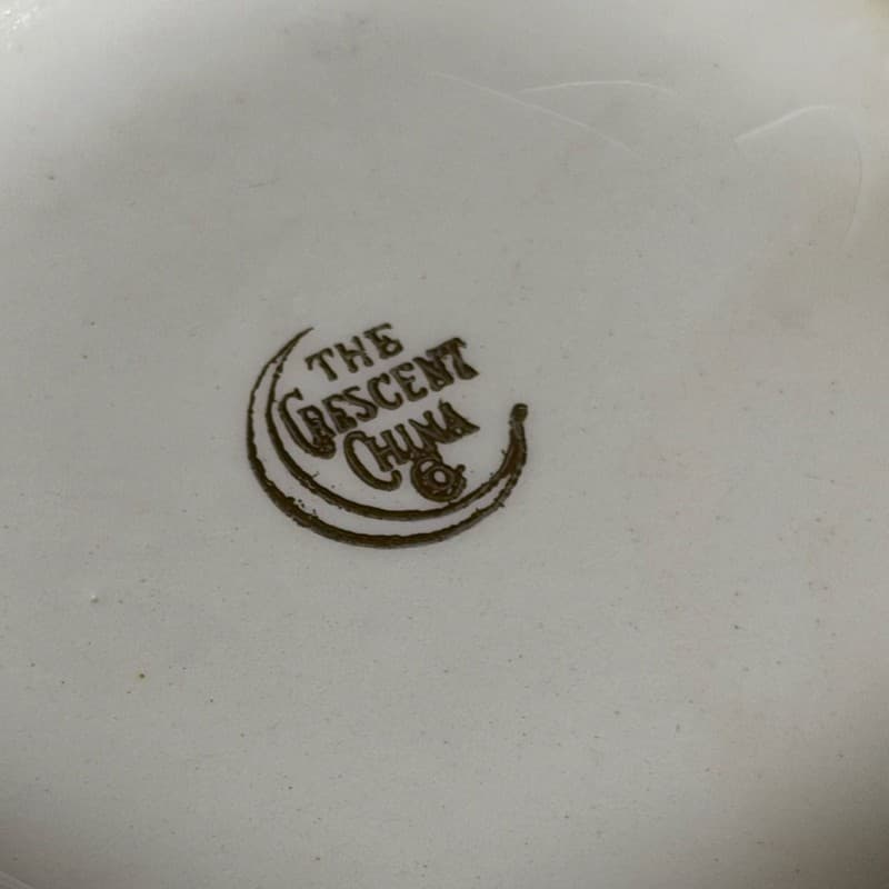 Vintage Crescent China Hexagon Floral Lidded Sugar Bowl with Gold Trim - Thumbnail 8