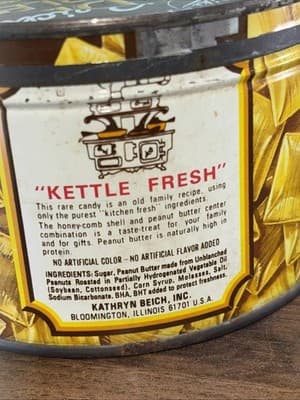 Vintage KATHRYN BEICH GOLDEN CRUMBLES Candy Tin BLOOMINGTON ILLINOIS Key Style - Thumbnail 6