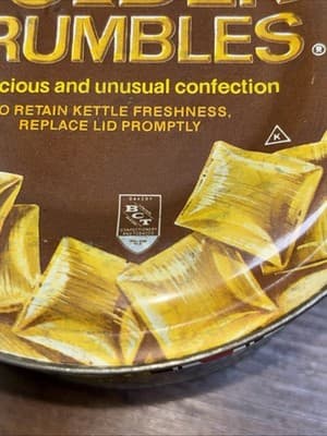 Vintage KATHRYN BEICH GOLDEN CRUMBLES Candy Tin BLOOMINGTON ILLINOIS Key Style - Thumbnail 7