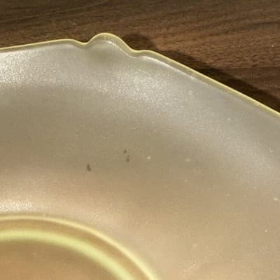 Lancaster Depression Glass Topaz Yellow Large Serving Bowl Frosted Satin 10” - Thumbnail 5