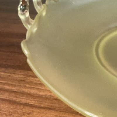 Lancaster Depression Glass Topaz Yellow Large Serving Bowl Frosted Satin 10” - Thumbnail 6