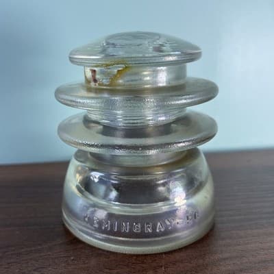 VTG Hemingray 56 Clear Glass Insulator Made In USA33 - 52 Excellent Condition