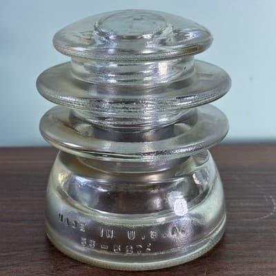 VTG Hemingray 56 Clear Glass Insulator Made In USA33 - 52 Excellent Condition - Thumbnail 4