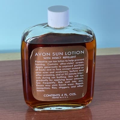 Vintage Avon Sun Tanning Mosquitoes Lotion 4 Fl Ozs NOS 1947 Skin So Soft - Thumbnail 5