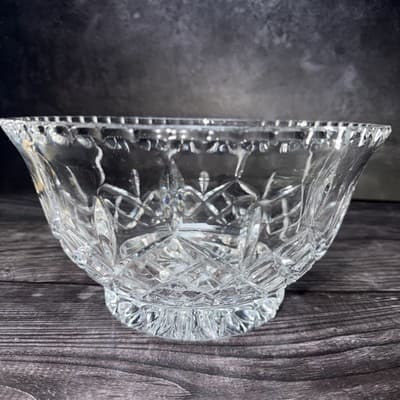 Gorham Crystal King Edward Cut Footed Bowl 9 3/4 IN Statement Serving Dish