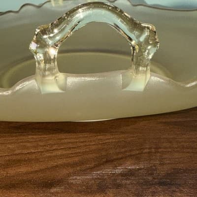 Lancaster Depression Glass Topaz Yellow Large Serving Bowl Frosted Satin 10” - Thumbnail 11