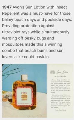 Vintage Avon Sun Tanning Mosquitoes Lotion 4 Fl Ozs NOS 1947 Skin So Soft - Thumbnail 10