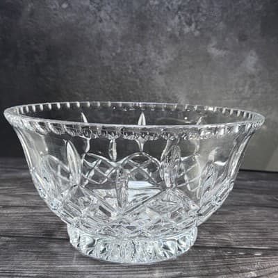 Gorham Crystal King Edward Cut Footed Bowl 9 3/4 IN Statement Serving Dish - Thumbnail 11