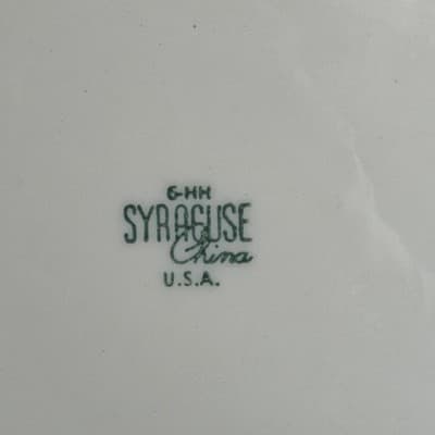 Syracuse China Dinner Plate 10 Inch Green Transferware Scenic Castle Vintage - Thumbnail 7