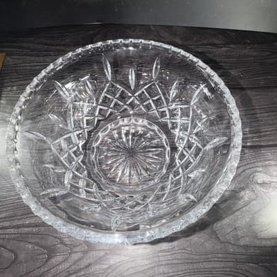 Gorham Crystal King Edward Cut Footed Bowl 9 3/4 IN Statement Serving Dish - Thumbnail 5