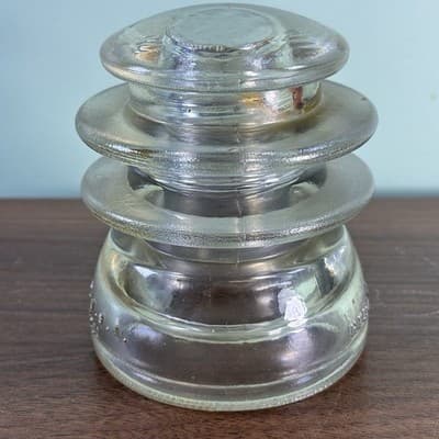 VTG Hemingray 56 Clear Glass Insulator Made In USA33 - 52 Excellent Condition - Thumbnail 5