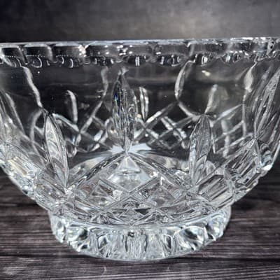 Gorham Crystal King Edward Cut Footed Bowl 9 3/4 IN Statement Serving Dish - Thumbnail 9