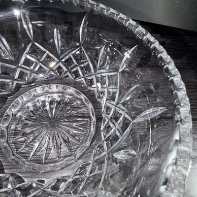 Gorham Crystal King Edward Cut Footed Bowl 9 3/4 IN Statement Serving Dish - Thumbnail 7