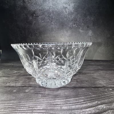 Gorham Crystal King Edward Cut Footed Bowl 9 3/4 IN Statement Serving Dish - Thumbnail 8