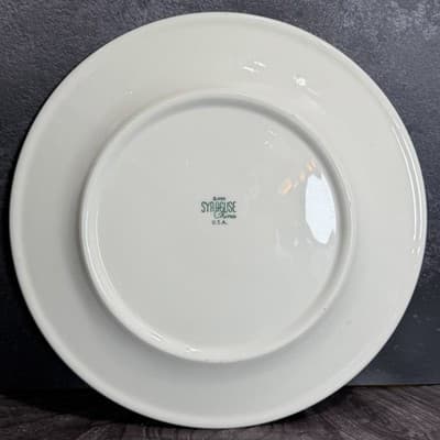Syracuse China Dinner Plate 10 Inch Green Transferware Scenic Castle Vintage - Thumbnail 6