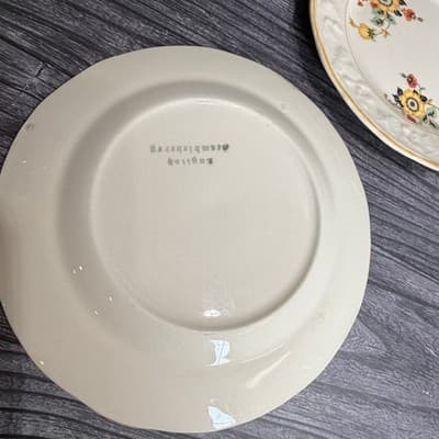 English Brambleberry Plate Set of 2 Dinner Salad Vintage Floral Embossed - Thumbnail 9