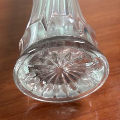 Vintage MCM Tall 13.5” Clear Ribbed Swung Stretched Glass Floor Vase Glows #3 - Thumbnail 11