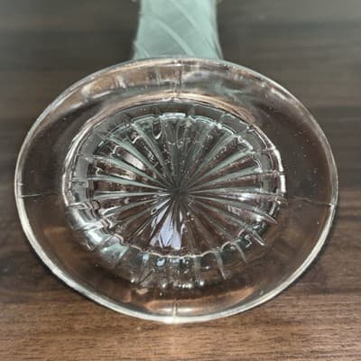 Antique Dugan Clear Glass Twisted Rib Vase Spiralex 12” Swung Drip Look - Thumbnail 11