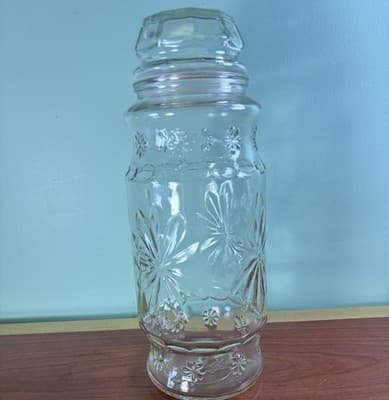 1980 Planters Peanuts Starburst Glass Jar Vintage Storage Canister Candy Jar - Thumbnail 2