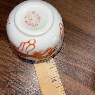 Vintage F.S. Louie Berkeley Oregon Tea Cup Saucer Coffee Mug Dragon Peacock Chip - Thumbnail 20