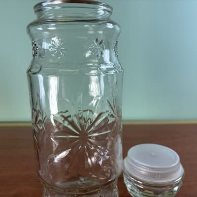 1980 Planters Peanuts Starburst Glass Jar Vintage Storage Canister Candy Jar - Thumbnail 5