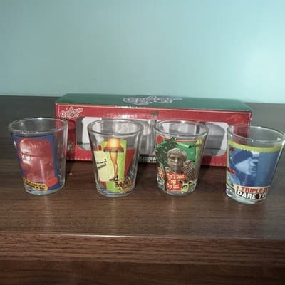 A Christmas Story Glassware Set Of 4 1.5 oz Glasses Silver Buffalo Shot Glass - Thumbnail 2