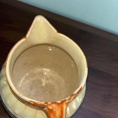 Antique Roseville Yellow ware Woodlands pitcher ca. 1900 glazed farm scene - Thumbnail 10