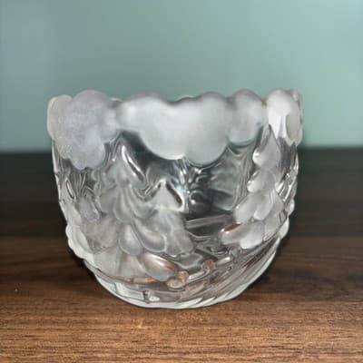 Mikasa Crystal Frosted Christmas Tree Winter Tea Light Votive Candle Holder 3” - Thumbnail 3