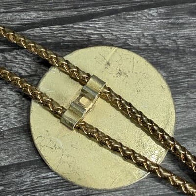 Vintage Gold Tone Indian Head Coin Bolo Tie Necklace 1877 Replica - Thumbnail 10