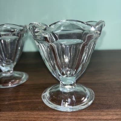 Vintage Anchor Hocking Clear Glass Dessert Sundae Dishes ~ Set of 4- perfect - Thumbnail 3