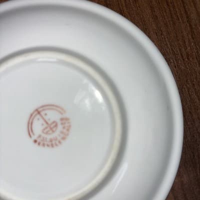 Vintage F.S. Louie Berkeley Oregon Tea Cup Saucer Coffee Mug Dragon Peacock Chip - Thumbnail 10