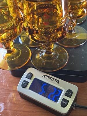 6 Vtg Indiana Kings Crown Amber Glass Thumbprint Cocktail Water Goblet 5 3/4" - Thumbnail 14