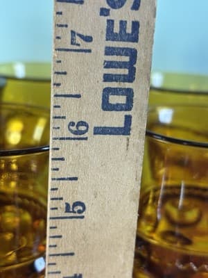 6 Vtg Indiana Kings Crown Amber Glass Thumbprint Cocktail Water Goblet 5 3/4" - Thumbnail 12