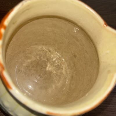 Antique Roseville Yellow ware Woodlands pitcher ca. 1900 glazed farm scene - Thumbnail 15