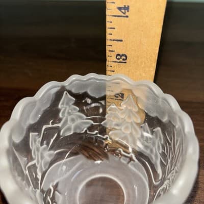 Mikasa Crystal Frosted Christmas Tree Winter Tea Light Votive Candle Holder 3” - Thumbnail 7