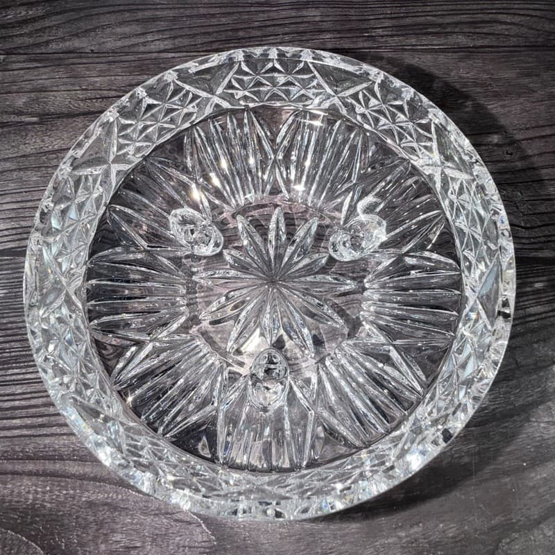 Vintage Action German Lead Crystal Tri-Footed Candy Dish with Lid - Thumbnail 12