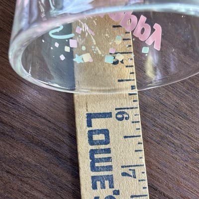 Happy Birthday Vintage 80’s Footed Glass Coffee Cup Pink Yellow Green Confetti - Thumbnail 9